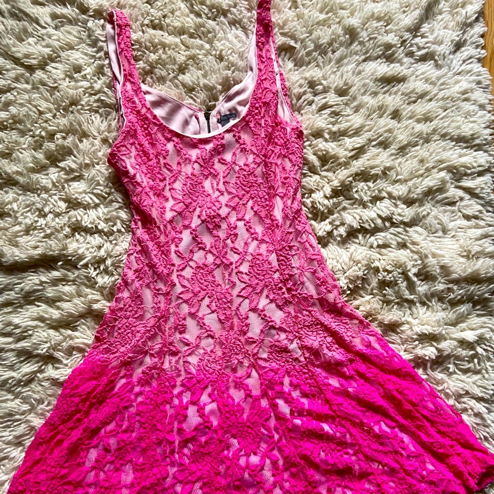 Charlotte Russe Pink Ombré Lace Dress